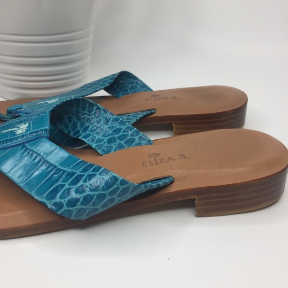 [Eliza B.] Leather Flip Flops/Sandals - Picture 3 of 8